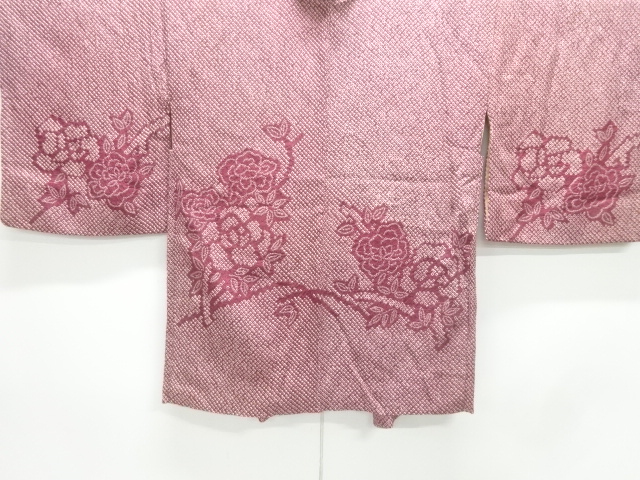 JAPANESE KIMONO / ANTIQUE HAORI / SILK / ALL SHIBORI / BRANCH FLOWER